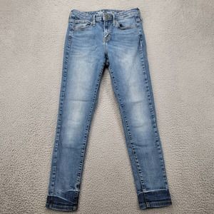 Mossimo Jeans Womens 6/R 28 Blue‎ Denim High Rise Skinny Distressed Light Wash